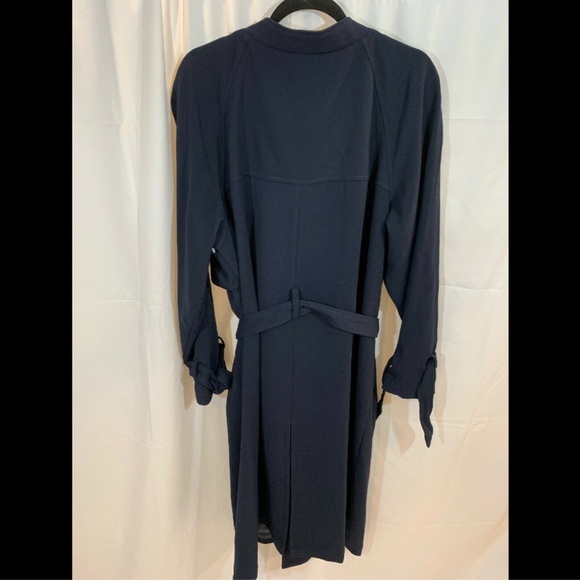 NEW Rachel Rachel Roy Luxe Crepe Trench Coat in Navy [PLUS SZ 2X‎ ] - Picture 7 of 8